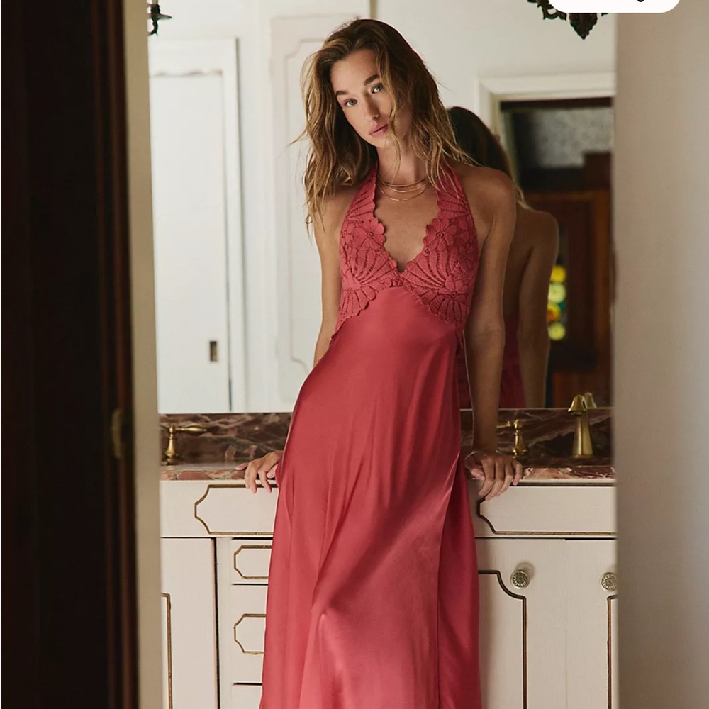 Free People Petal Party Halter Dress